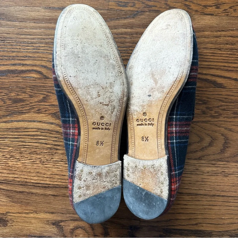 Men’s Gucci Jordaan Tartan Red & Blue Loafers - Picture 9 of 12